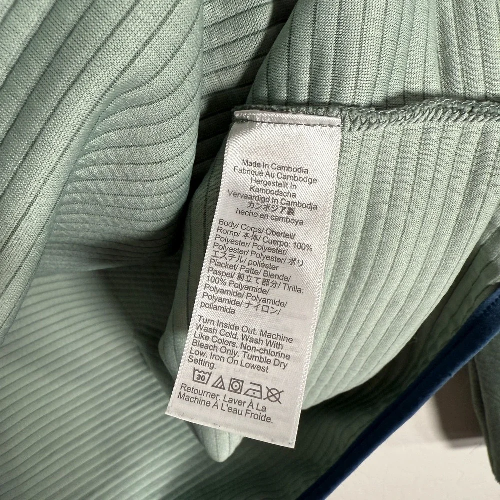 J Crew Sweater Mens XL Green Snap‎ Pullover Ribbed Stretch Preppy Casual